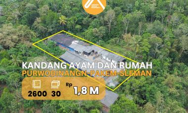 Jual Tanah Pakem Bonus Rumah dan Kandang Ayam