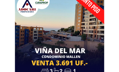 VIÑA DEL MAR / COND. MALLEN / EDIFICIO PALMA / PISO 5 / 3D 2B 1E 1B