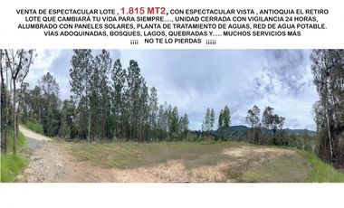 Venta lote Antioquia retiro parcelación vista bosque ganga rebajado