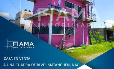 CASA EN VENTA A UNA CUADRA DE BLVD. MATANCHEN, NAY. (EN)