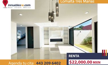 CASA EN RENTA EN LOMALTA TRES MARIAS, MORELIA