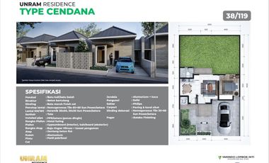 Rumah dan Tanah kavling di Perumahan Unram Residence Mataram R386