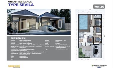 Rumah dan Tanah kavling di Perumahan Unram Residence Mataram R386