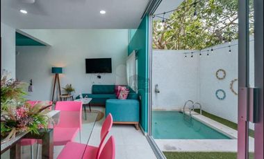 Villa de 3 niveles, 3 recamaras, a 1 cuadra del mar de Chicxulub Pto. Ideal para rentas vacacionales