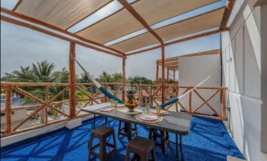 Villa de 3 niveles, 3 recamaras, a 1 cuadra del mar de Chicxulub Pto. Ideal para rentas vacacionales