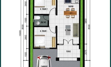Model Bali Style Type 50, Jual Rumah Murah Jogja Sentolo