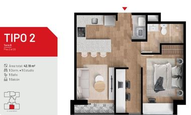 DPTO. 1 DORM. EN CALLE  JOSÉ GALVEZ – SANTA BEATRIZ