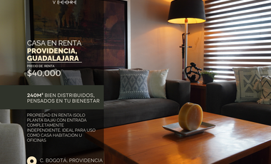 PLANTA BAJA DE CASA EN RENTA, PROVIDENCIA, GUADALAJARA