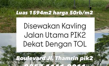 Disewakan Murah Kavling Boulevard Jalan Utama PIK2
