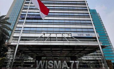 Sewa Kantor Murah 233 m2 di Wisma 77 Slipi Kondisi Bare, Free Overtime