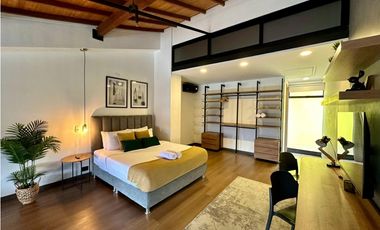Espectacular apartaestudio dúplex para renta amoblada en Laureles