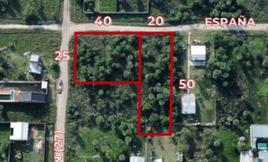 VENDE terreno 25x40 y 20x50 contiguos en esquina