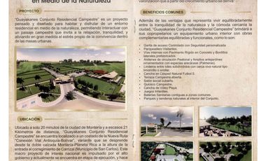 LOTES CAMPESTRES A 20 KILÓMETROS DE MONTERA