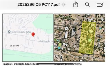 Parcela en Venta en Condominio Santa Sofia de lo Caña, La Florida
