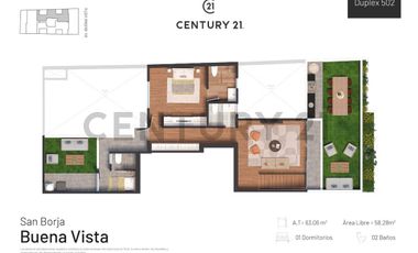 ELEGANTE DUPLEX CON TERRAZA Y JARDIN EN LA ZONA MAS EXCLUSIVA DE SAN BORJA