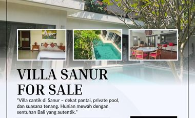 Dijual Villa full furnitur kawasan jl mertasari sanur lokasi strategis