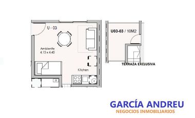 VENTA Depto Monoambiente c/Terraza exclusiva- San Nicolás 300-Echesortu, Rosario