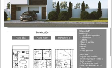 Venta de casa NUEVA EN FRACCIONAMIENTO residencial Parque Real Puebla