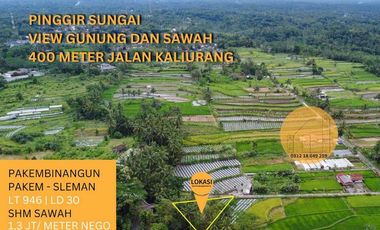 Jual Tanah Pinggir Sungai View Gunung Udara Sejuk Pakem