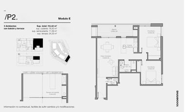 Alquiler Departamento 3 AMB - con Parrilla propia en Rooftop en Milennia