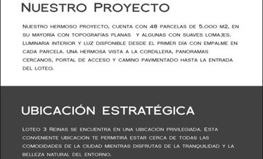 Sitio en Venta en Loteo 3 Reinas : K-581, San Clemente, Maule