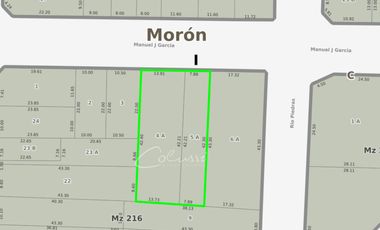Terreno en  MORON, a 4 cuadras de Av. Rivadavia