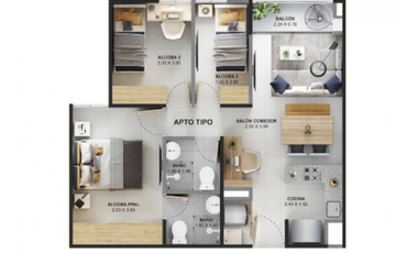 Apartamento en cesión de derechos proyecto Solé Marinilla