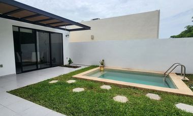 Renta casa Amueblada  en Conkal con piscina y paneles solares