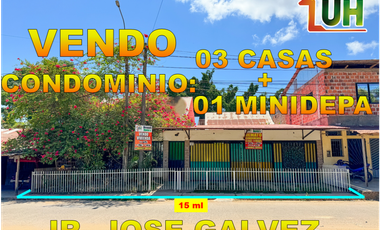 00675-VENDO CONDOMONIO PUCALLPA: 03 CASAS + 01 MINIDEPA - A.T: 310 M2