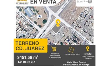 Terreno en venta en Fray García de San Francisco, Juárez