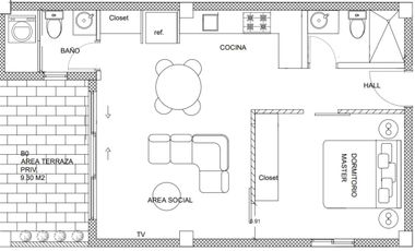 VENTA SUITE, CUMBAYA, 72 M2 más TERRAZA, USFQ