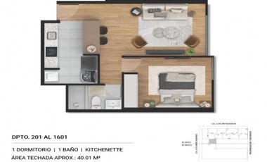 DPTO. DE 1 DORMITORIO EN CAMINOS DE INCA -SURCO