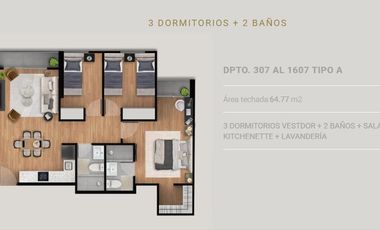 Departamento DPTO. DE 2 DORMITORIOS EN CAMINOS DE INCA -SURCO