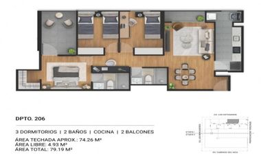 Departamento DPTO. DE 2 DORMITORIOS EN CAMINOS DE INCA -SURCO