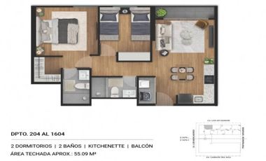 DPTO. DE 2 DORMITORIOS EN CAMINOS DE INCA -SURCO