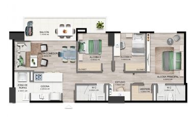 Apartamento en venta en Sabaneta sector Asdesillas