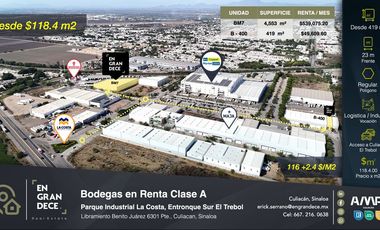 Bodegas en Renta - Parque Industrial La Costa - Construido con Norma NMX-R-046-SCFI-2011