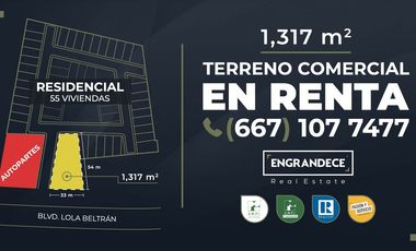 Terreno Comercial En Renta Culiacan La Conquista Alto Flujo