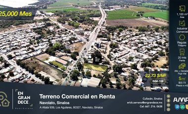 Terreno en Renta en Los Aguilares, Navolato, Sinaloa VIC.INM108