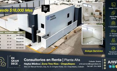 Consultorio en Renta - Hayka Médica - Chapultepec y 3 Ríos Culiacan