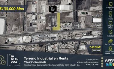 Terreno Industrial en Renta, Con Amplio Frente sobre Carretera Villagran, Salamanca VIC.INM198