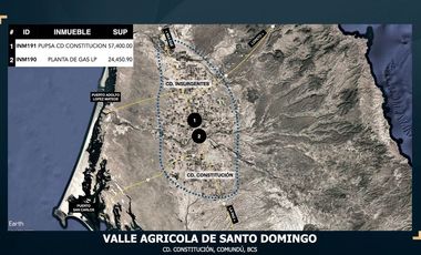 Terreno en Venta Renta con 1,100 mts. de frente a carretera en el Valle agrícola de Santo Domingo, Cd. Constitución, Comundú, BCS  VIC.INM191