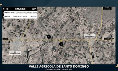 Terreno en Venta Renta con 1,100 mts. de frente a carretera en el Valle agrícola de Santo Domingo, Cd. Constitución, Comundú, BCS  VIC.INM191
