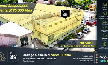 Bodega en Venta o Renta Culiacán Sinaloa Los Pinos Palacio de Gobierno VIC.INM117