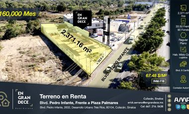 Terreno Comercial en Renta Culiacán Pedro Infante Tres Rios, Zona USE, Sinaloa VIC.INM118