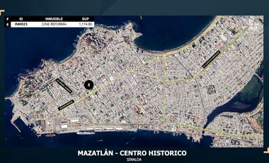 Terreno Comercial en Renta Mazatlán Sinaloa Zona Centro Primer Cuadro Zona Plazuela Machado Mercado Catedral VIC.INM023