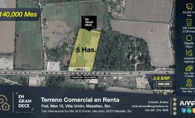 Terreno en Renta en El Pozole, Villa Union, Sinaloa VIC.INM026