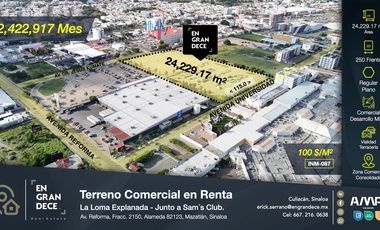 Terreno Comercial en Renta Mazatlán, junto a Sams, Fracc. Alameda, Mazatlán, Sinaloa VIC.INM087