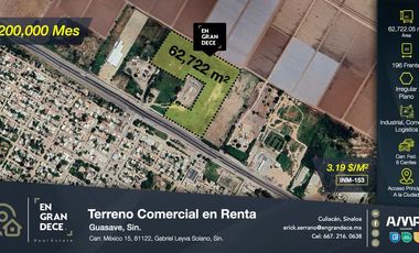 Terreno Comercial en Renta en Gabriel Leyva, Guasave, Sinaloa VIC.INM153