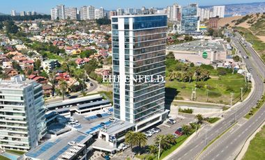 Concón, Boulevard Montemar. Oficina amoblada de 27 m2 vista al mar.